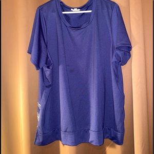 Loralette T-Shirt, 4x Blue with pattern on back